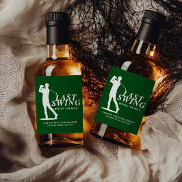 Laatste schommel voor de Ring Golf Bachelor Likeurfles Etiket