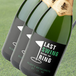 Laatste schommel voor de Ring Golf Bachelorette Pa Sparkling Wijnetiket