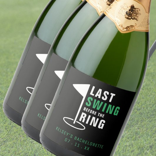 Laatste schommel voor de Ring Golf Bachelorette Pa Sparkling Wijnetiket