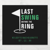 Laatste schommel voor de Ring Golf Bachelorette Pa Sparkling Wijnetiket (Enkel label)