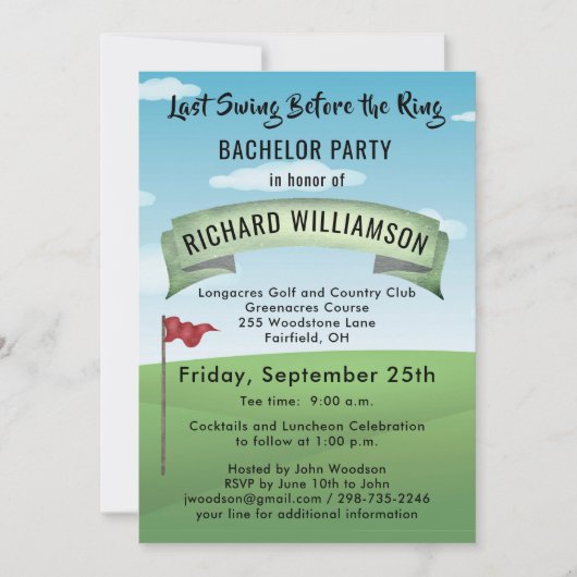 Laatste schommel voor de ring kaart (Voorkant)