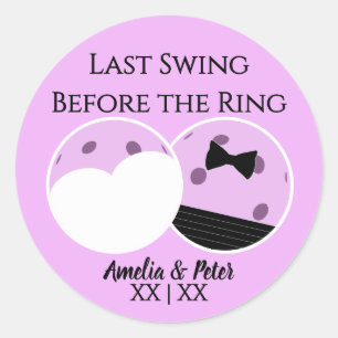Laatste schommel voor de Ring Pre-Wedding Pickleba Ronde Sticker