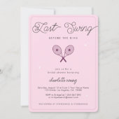 Laatste schommel voor de Ring roze tennisdouche Kaart (Voorkant)