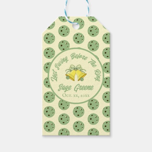 Laatste schommel Voor De Ring Sage & Cream Pickleb Cadeaulabel (Voorkant)