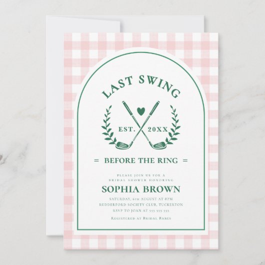 Laatste schommel voor het Ring Golf Vrijgezellenfe Kaart (Voorkant)