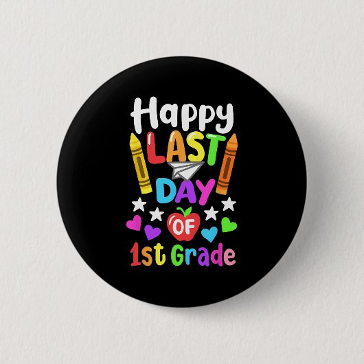 Laatste Schooldag 1e Klas Van 2024 Kinderen Ronde Button 5,7 Cm (Voorkant)