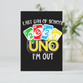 Laatste Schooldag 2023 Uno Ik Ben Weg T-shirt Klas Kaart (Staand voorkant)