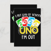 Laatste Schooldag 2023 Uno Ik Ben Weg T-shirt Klas Kaart (Voorkant / Achterkant)