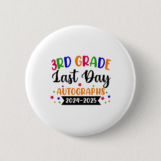 Laatste schooldag 2025 Autograph 3e klas G Ronde Button 5,7 Cm (Voorkant)