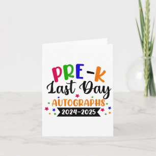 Laatste schooldag 2025 Autograph Pre K Gradu Kaart