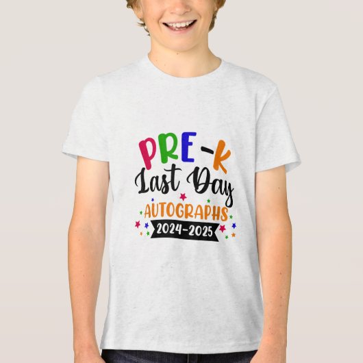 Laatste schooldag 2025 Autograph Pre K Gradu Tri-Blend Shirt (Voorkant)