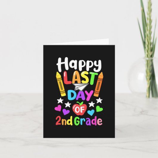 Laatste schooldag 2e klas van 2024 kinderen kaart (Voorkant)