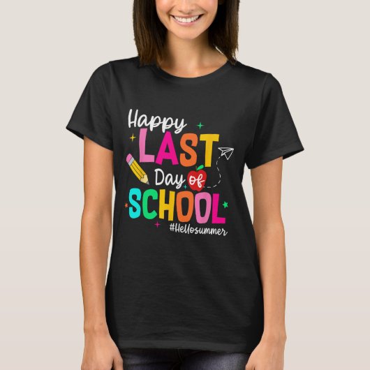 Laatste schooldag Afstudeerfeest Docent Student  T-shirt (Voorkant)