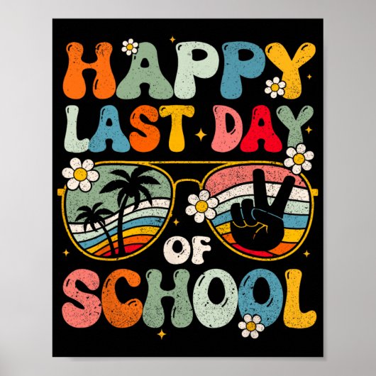Laatste Schooldag Afstudeerfeest Groovy Leraar Stu Poster (Voorkant)