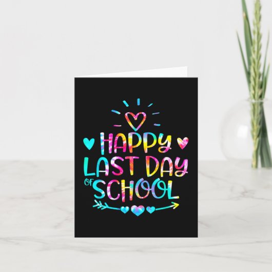 Laatste Schooldag Afstuderen Docent Student Das Kaart (Voorkant)