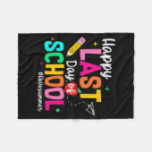 Laatste Schooldag Afstuderen Docent Student Fleece Deken (Voorkant (Horizontaal))