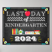 Laatste schooldag bewerkbaar teken poster (Voorkant)