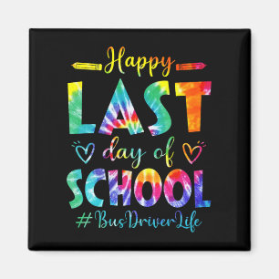 Laatste Schooldag Buschauffeur Leven Zomer Tie Dye Magneet