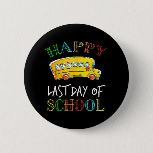 Laatste Schooldag Buschauffeur Student Leraar Zome Ronde Button 5,7 Cm (Voorkant)