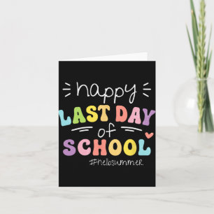 Laatste Schooldag Cute Outfit Voor Einde Schooljaa Kaart
