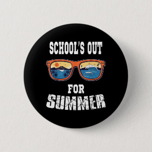 Laatste schooldag docent leerling school is uit ronde button 5,7 cm