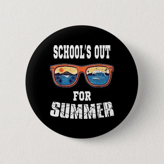 Laatste schooldag docent leerling school is uit ronde button 5,7 cm (Voorkant)