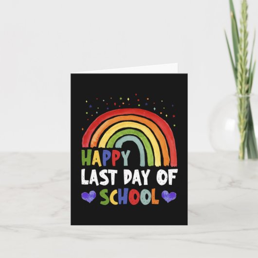 Laatste Schooldag Docent Student Afstuderen Regen Kaart (Voorkant)