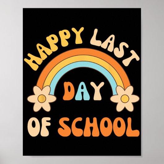 Laatste Schooldag Docent Student Afstuderen Regen Poster (Voorkant)