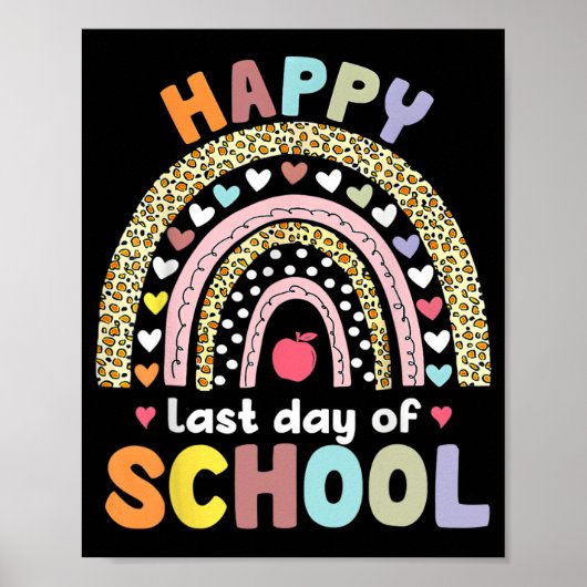 Laatste Schooldag Docent Student Afstuderen Regen Poster (Voorkant)