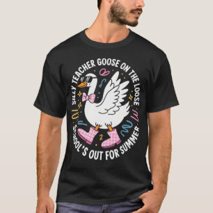 Laatste Schooldag Dwaas Leraar Gans Op De T-shirt