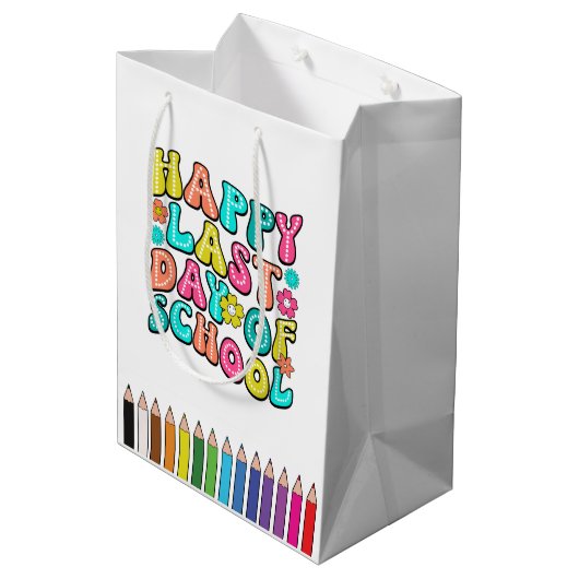 Laatste Schooldag Gelukkig Medium Cadeauzakje (Achterkant Gekanteld)
