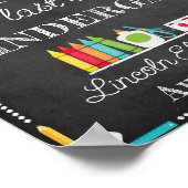 Laatste schooldag gepersonaliseerd bewerkbaar teke poster (Hoek)