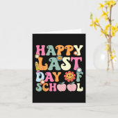 Laatste Schooldag Groovy Leraar Student Afstuderen Kaart (Gele Bloem)