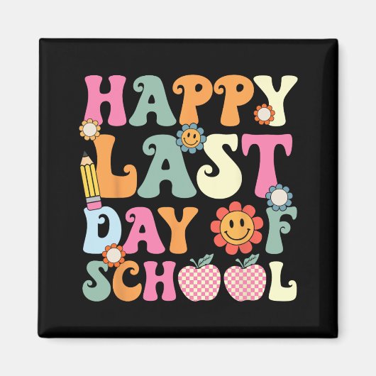 Laatste Schooldag Groovy Leraar Student Afstuderen Magneet (Voorkant)