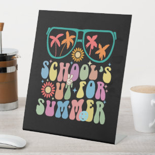 Laatste Schooldag Groovy School Is Uit Voor De Zom Reclamebord Met Voetstuk