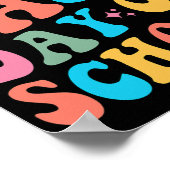 Laatste Schooldag Groovy Voor Docent En Student Poster (Hoek)