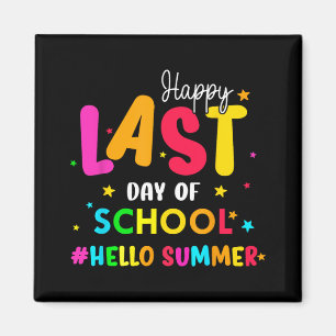 Laatste Schooldag Hallo Zomer Studenten En Docente Magneet