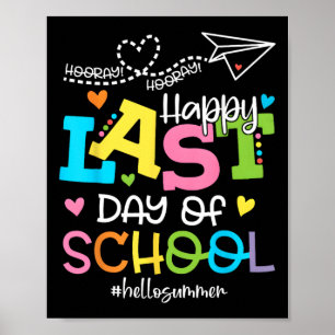 Laatste Schooldag Hallo Zomer Studenten En Docente Poster