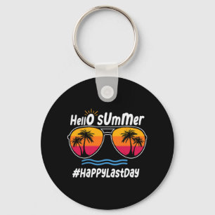 Laatste Schooldag Hallo Zomer Zonnebril Strand Sleutelhanger