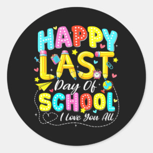 Laatste schooldag Hallo zomerliefde Leraar Kind Ronde Sticker