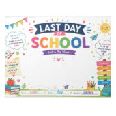 Laatste schooldag handafdruk knutselwerk | Einde v Notitieblok (Voorkant)