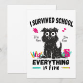 Laatste schooldag, ik heb de school overleefd  kaart (Voorkant / Achterkant)