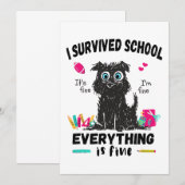 Laatste schooldag, ik heb de school overleefd  kaart (Voorkant / Achterkant)