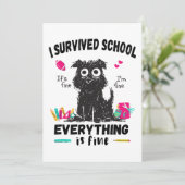 Laatste schooldag, ik heb school overleefd  kaart (Staand voorkant)