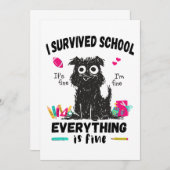 Laatste schooldag, ik heb school overleefd  kaart (Voorkant / Achterkant)