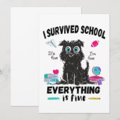 Laatste schooldag, ik heb school overleefd  kaart (Voorkant / Achterkant)