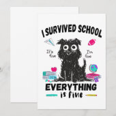 Laatste schooldag, ik heb school overleefd  kaart (Voorkant / Achterkant)