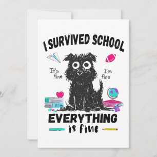 Laatste schooldag, ik heb school overleefd kaart