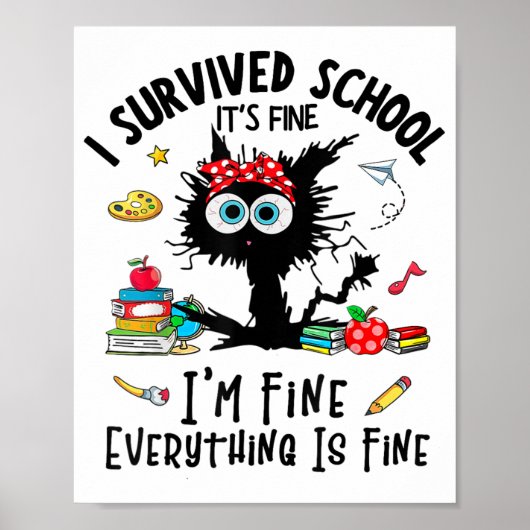 Laatste schooldag is prima ik ben prima grappig Ki Poster (Voorkant)