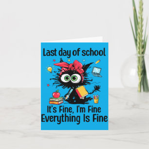 Laatste Schooldag Kat Prima Afstudeer Leraar Kaart